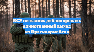 ВСУ пытались деблокировать единственный выход из Красноармейска