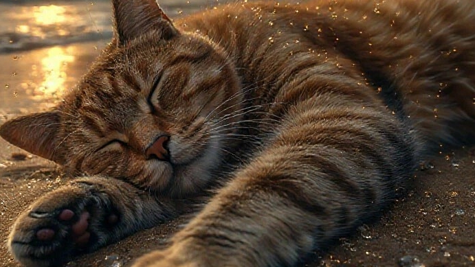 Анимационное видео о животных: о сером коте