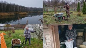 ДОДЕЛЫВАЕМ ДЕЛА НА УЛИЦЕ И ПЕРЕСЫПАЛИ ЗЕРНО ИЗ МЕШКОВ В БАКИ У КУРОЧЕК.