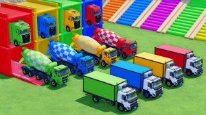 Катаемся на крутых разноцветных машинках и грузовиках из мультиков для детей №16 🚗
