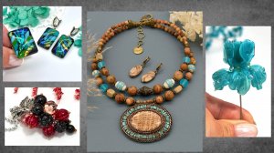 Украшения из натуральных кмней и стекла.