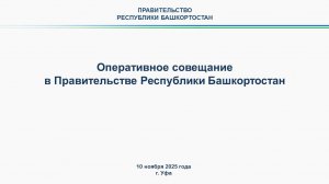 Оперативное совещание в Правительстве Республики Башкортостан: прямая трансляция 10 ноября 2025 года