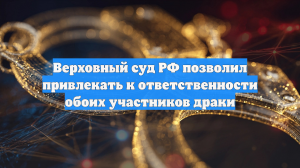 Верховный суд РФ позволил привлекать к ответственности обоих участников драки