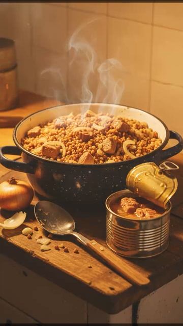 гречка с тушенкои - рецепты из ссср