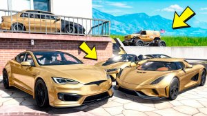 Угнал кучу золотых чит тачек у мажора в GTA 5! Битва воров в ГТА 5 Онлайн!