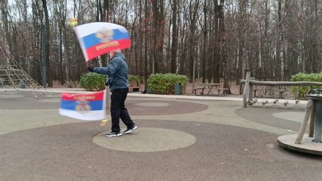 Разминка с фитнес флагами (2)