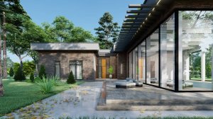 Проект дома с бассейном на 750 кв.м.