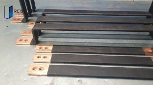 Медная перемычка сечение 6х30 мм. Для соединения акб С овальными отверстиями и термоусадкой