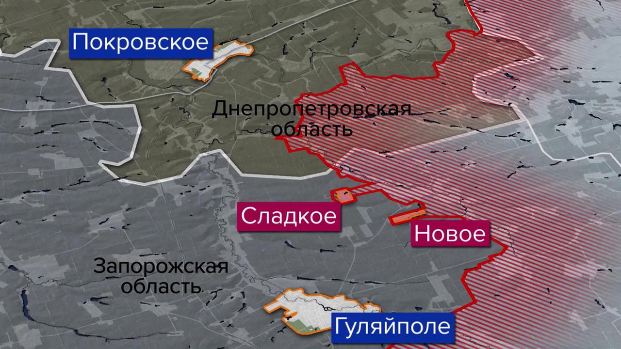 ВС РФ освободили населенные пункты Новое и Сладкое в Запорожской области и Гнатовку в ДНР.