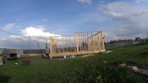 Проект баня. Ставим стены