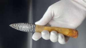 Нож обсидиановый рукоять дерево от 15 см