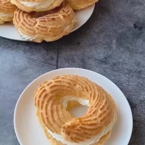 🤩 Кольца с кремом на основе творога и сливок