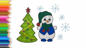 Как нарисовать Снеговика на Новый год❄️