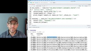 How to clean and join data from mothur with the dplyr R package (CC101)