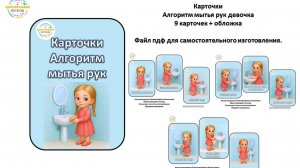 КАРТОЧКИ алгоритм мытья рук девочка