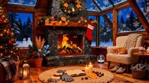 Камин 4К. Зимняя Атмосфера без Музыки. Приятный треск Дров