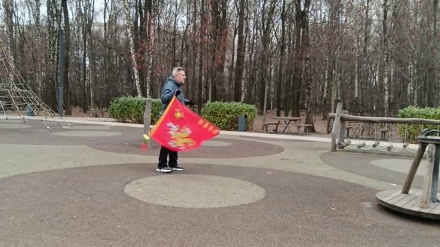 Разминка с фитнес флагами