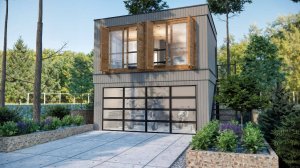 Стильный двухэтажный дом 5x6 м с гаражом! 🚗 Умная планировка на 30 м²