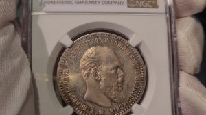 рубль 1892 АГ Борода короче Более редкий вариант в слабе NGC MS62