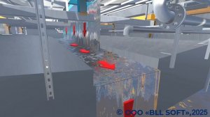 Окраска каркаса автобуса в кабине с гидрофильтрами с приямками