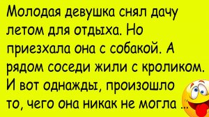 Смешная история из жизни про молодую девушку на даче, соседей, собаку и кролика