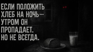 Если положить хлеб на ночь — утром он пропадает. Но не всегда. Страшные. Мистические. Творчески