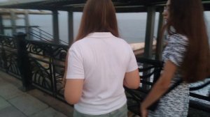 Красивая набережная в городе Судак на Чёрном море в Крыму