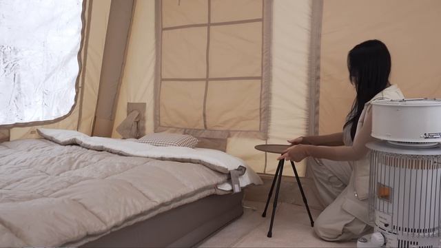 Kirin Camp Поход в метель в двухкомнатной воздушной палатке