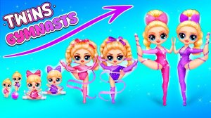 Сестры гимнастки ! Растут вместе ! Милая и Крутая! Куклы ЛОЛ ОМГ!