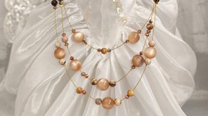 БУСЫ ИЗ БУСИН КОШАЧИЙ ГЛАЗ И ЯШМЫ