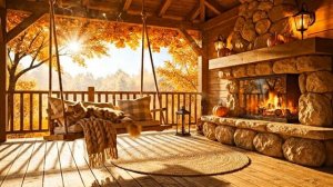 Осенняя веранда у камина / Уютная осенняя атмосфера у камина / Расслабляющая музыка