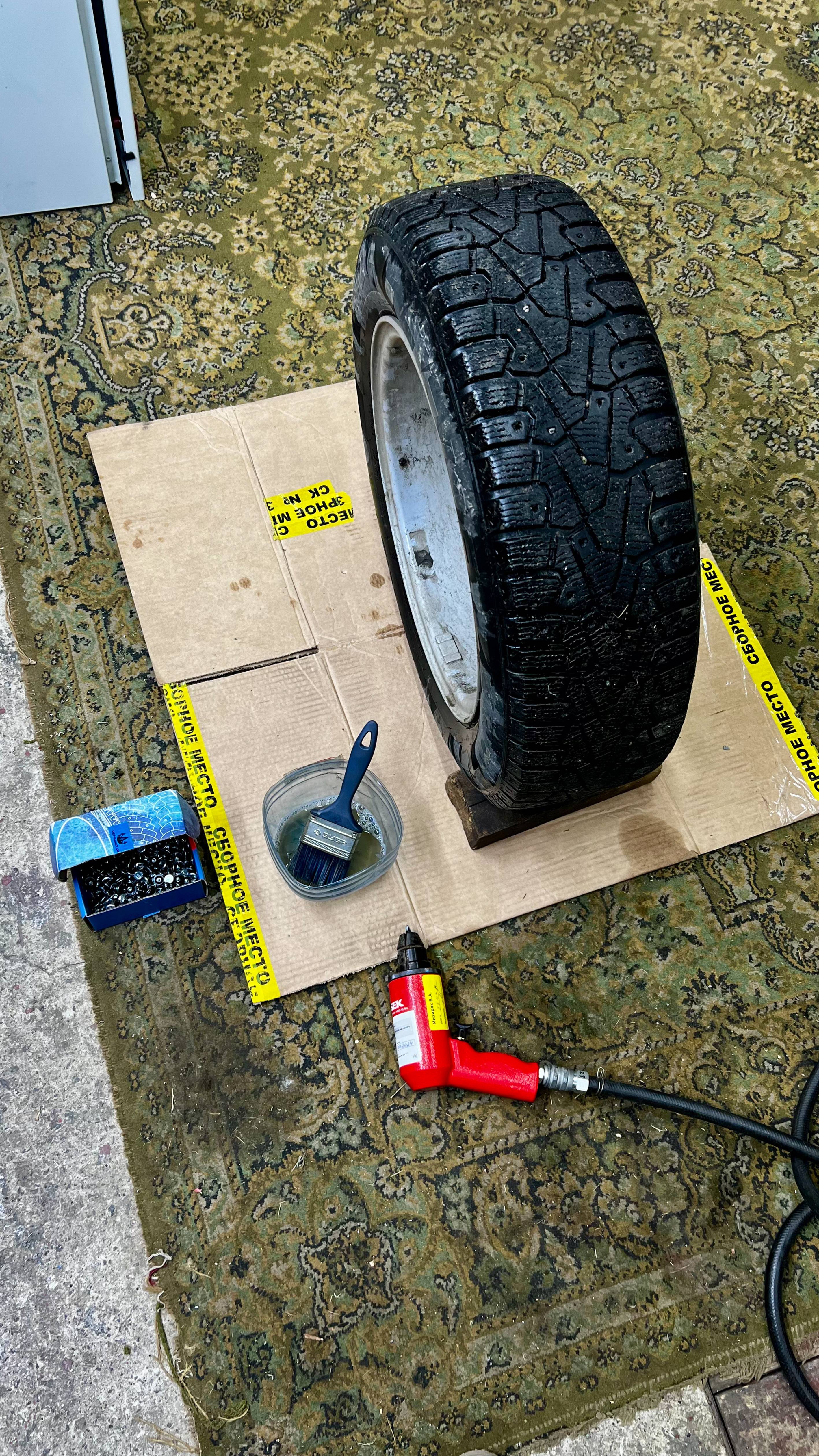 Дошиповка/ошиповка зимних шин пневмопистолетом ПШ-12-М смотреть онлайн