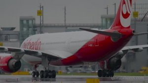 Эйрбас А330 авиакомпании Air Berlin на рулении после приземления в аэропорту Дюссельдорфа.