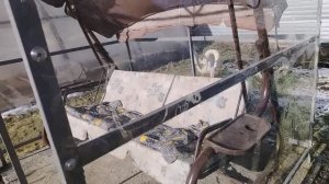 Связала Андрею носки.Солим капусту. Сделали мягкое окно возле лавочки-качельки.