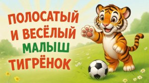 Мультфильм для детей. Полосатый и весёлый малыш тигрёнок