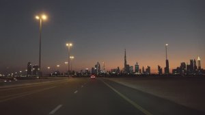 ОАЭ. Поездка по центру Дубая на закате в формате 4К