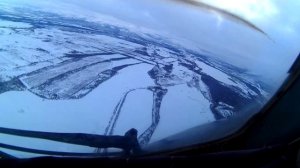 Магадан,Сокол заход из кабины самолёта Ан-24.