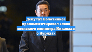 Депутат Болотников прокомментировал слова японского министра Кикавады о Курилах