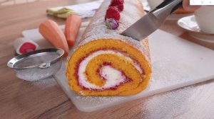 Морковный бисквитный рулет