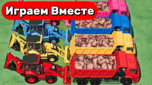 МУЛЬТИКИ ПРО МАШИНКИ НА ФЕРМЕ ДЛЯ ДЕТЕЙ 🚚 КАТАЕМСЯ ВМЕСТЕ НА РАЗНОЦВЕТНЫХ САМОСВАЛАХ