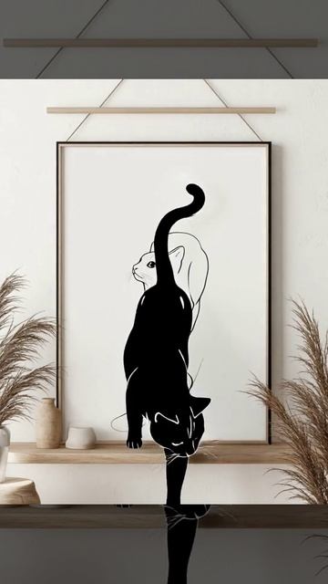 Кошка на картине оживает и убегает