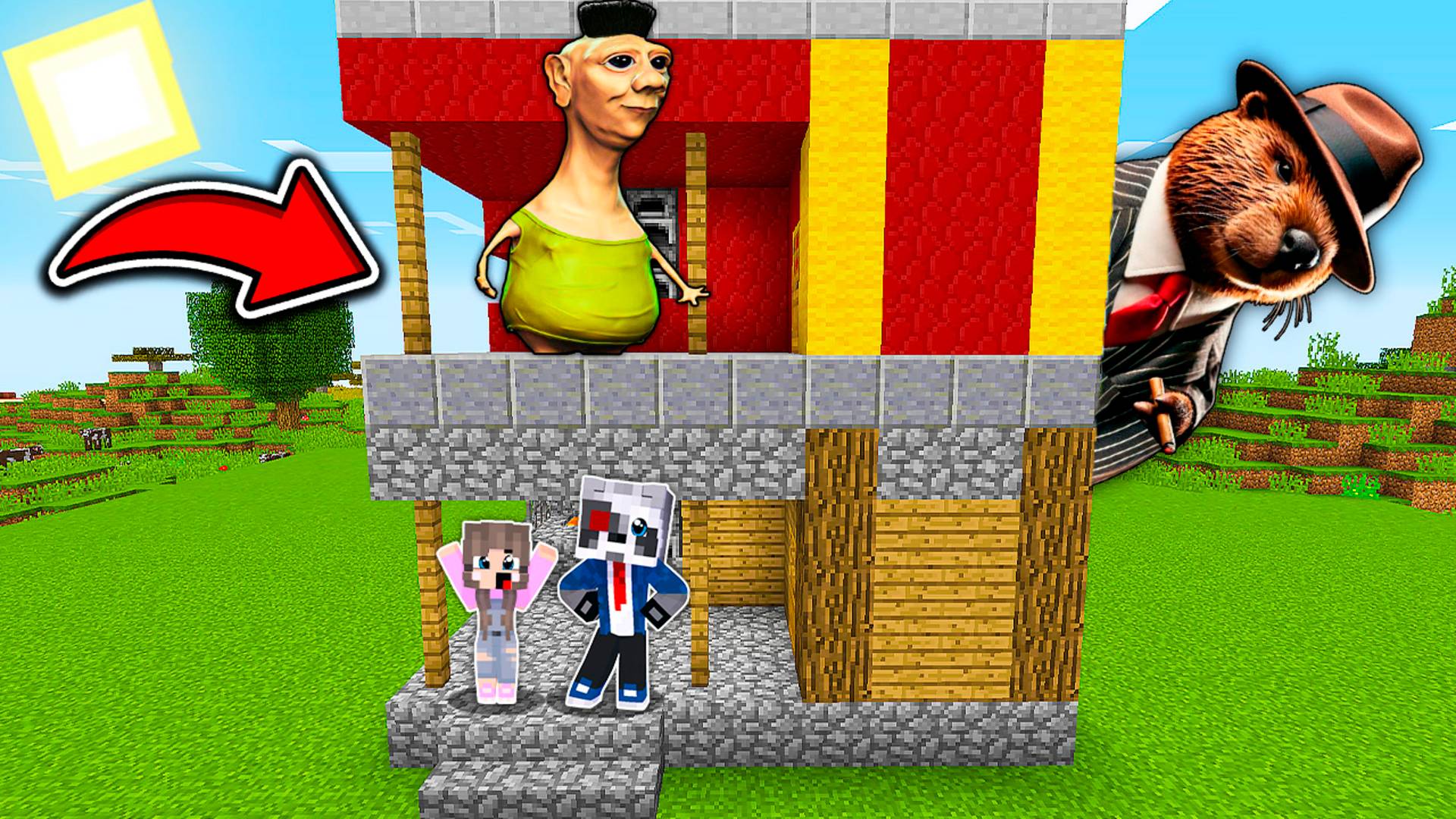 ХАМУД ХАБИБИ ЖИВЕТ НАД МОИМ ДОМОМ В МАЙНКРАФТ НУБ И ПРО HAMOOD HABIBI MINECRAFT смотреть онлайн