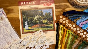 Вышивка Дама Клод Моне и Купила новые наборы Риолис