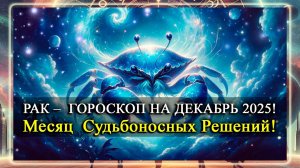 РАКИ: Декабрь 2025 года — Ваш ключ к исполнению желания, о котором вы молчали!