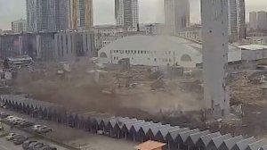 Момент сноса комплекса Снежком в Красногорске