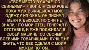 «ТВОЕ МЕСТО В САРАЕ, СО СВИНЬЯМИ!» - ВОПИЛА СВЕКРОВЬ, ПОКА МУЖ БИЛ МЕНЯ. НО ОНИ НЕ ЗНАЛИ, ЧТО МОЙ..