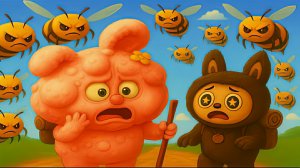 Лабубу покусали пчелы в лесу. Веселая история