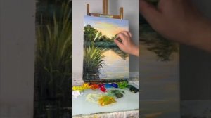 Картина маслом_речной пейзаж