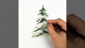 Рисуем елочку под снегом🎄