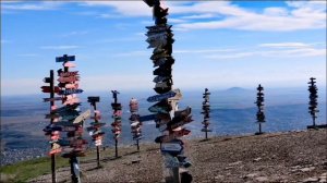 Вид на Эльбрус и на Кавказский Хребет с горы Машук в Пятигорске,а также немного Карачаево-Черкесии !